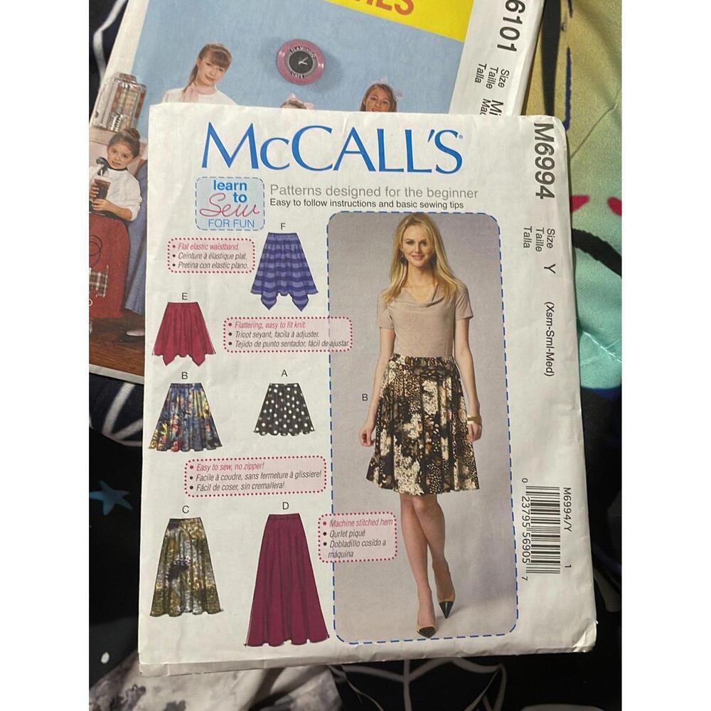 Sewing Pattern McCall’s mcalls sew skirt dress size y learning easy no zipper